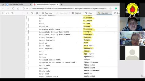 Anishinaabemowin language class 9 - YouTube