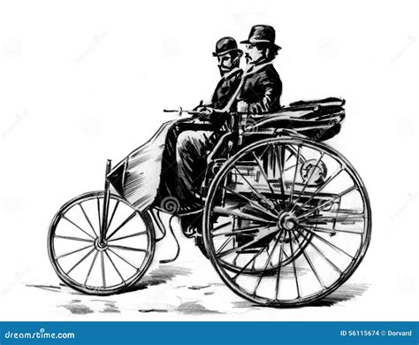 Benz Patent Motorwagen on Road Stock Illustration - Illustration of engine, auto: 56115674