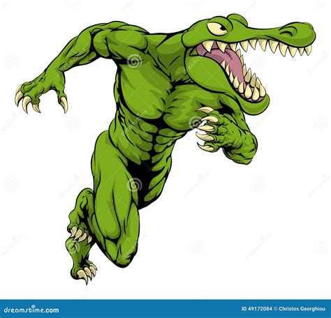 Crocodile Or Alligator Mascot Running Stock Vector - Image: 49172084