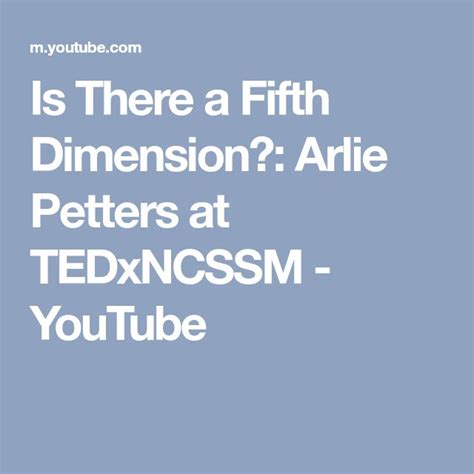 Is There a Fifth Dimension?: Arlie Petters at TEDxNCSSM - YouTube | Professor of mathematics ...