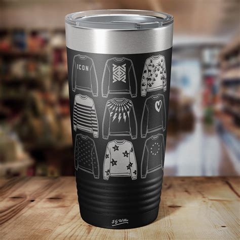 David Rose Designer Sweaters and Shirts Laser Etched Insulated Stainless Steel Tumbler 12 Colors ...