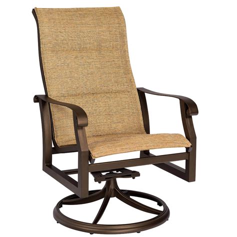 Woodard Cortland High Back Swivel Rocker with Padded Sling | 420588