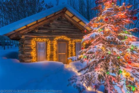 Historic log cabin in snowy Wiseman, Alaska | Cabin christmas, Outdoor christmas lights ...