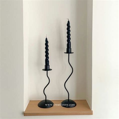 Elegant Black Taper Candle Holders - Dark, Tall Candlesticks for ...