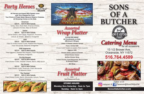 Catering Menu – Sons Of A Butcher