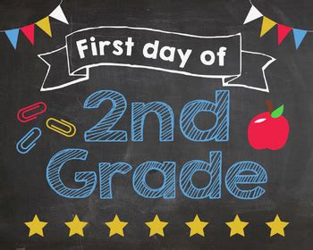 First Day of 2nd Grade sign - PRINTABLE by Red Morning Studios | TpT