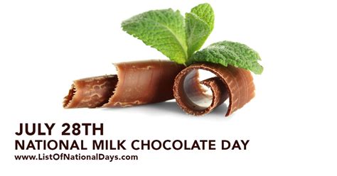 NATIONAL MILK CHOCOLATE DAY - List Of National Days