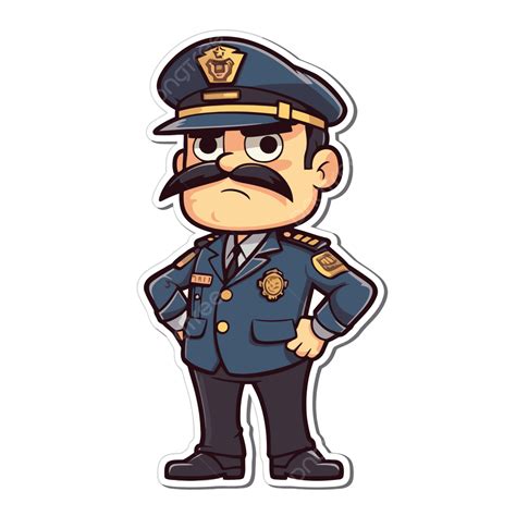 Cartoon Police Officer Sticker Vector Clipart, Officer, Officer Clipart ...