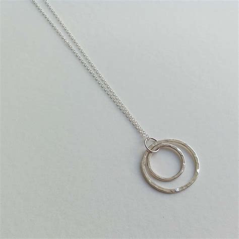 Silver Double Circle Necklace - Colour & Space