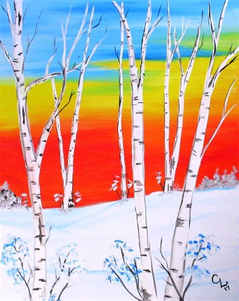 Winter Birch | Tree art, Birch tree paintings, Tree painting