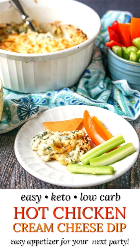 Easy Keto Cream Cheese Dip with Chicken & Italian Flavors (hot)