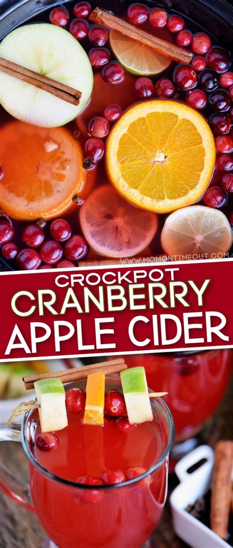 Slow Cooker Spiced Cranberry Citrus Apple Cider | Cranberry recipes, Cranberry, Holiday recipes