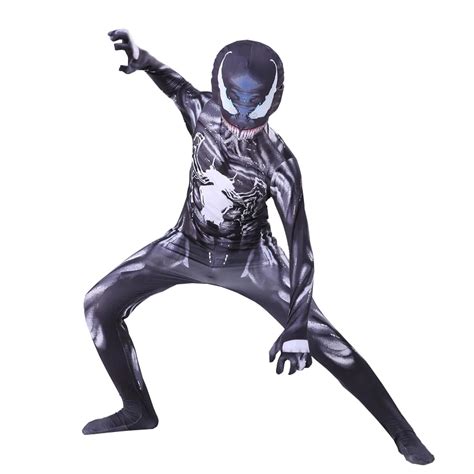 Kids Venom Costume Halloween Superhero Boys Child Bodysuit Jumpsuit ...