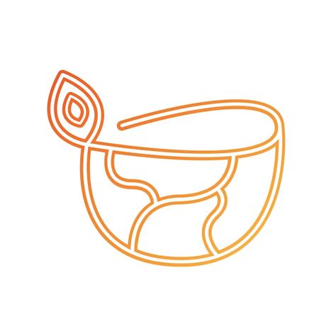 Premium Vector | Orange bowl with a leaf on it