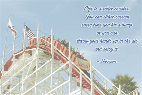 Positive Roller Coaster Quote - Scream or Throw Hands Up & Enjoy