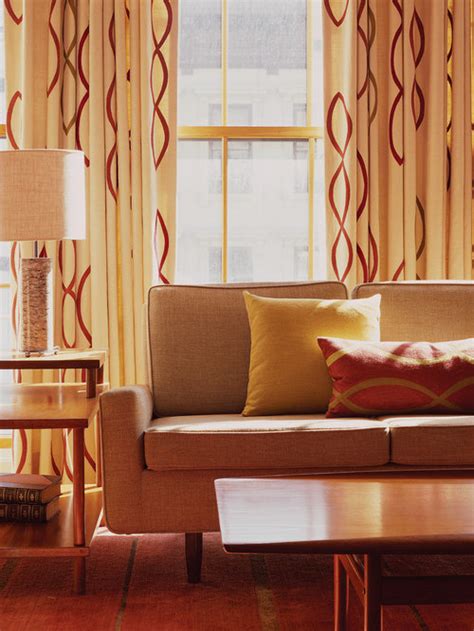 Mid Century Curtains Design Ideas & Remodel Pictures | Houzz