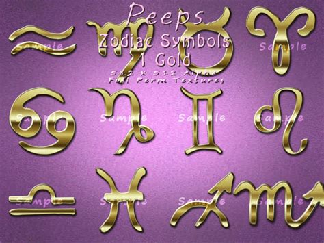 Second Life Marketplace - Peeps Textures Zodiac Symbols 1 Gold