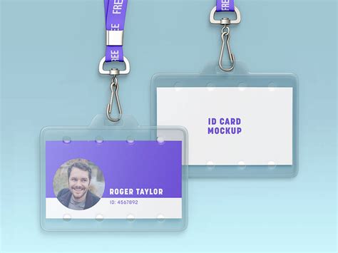 Free ID Card Holder With Lanyard Mockup PSD Set - Good Mockups