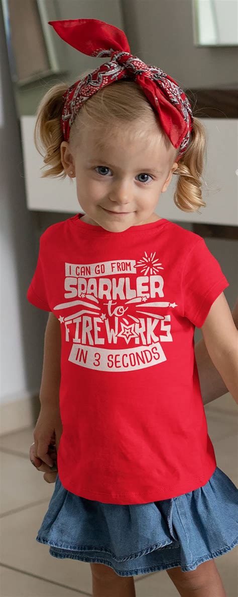 Kid's Funny Fireworks T Shirt Sparkler To Fireworks 3 Seconds Shirt 4th July Graphic Tee Toddler ...