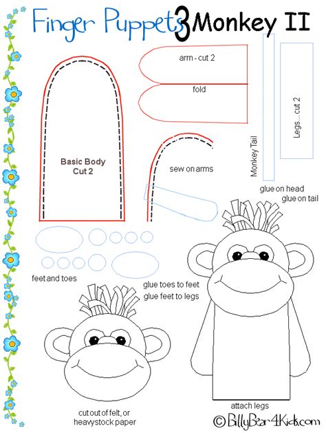 sewing pattern of a childs hand puppet - ChristainAnya