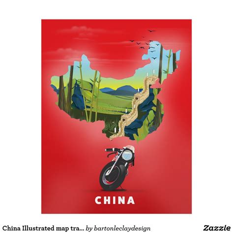 China Map, China Travel, Art Wall, Wall Art Decor, Illustrated Map, A Cartoon, Vintage Travel ...