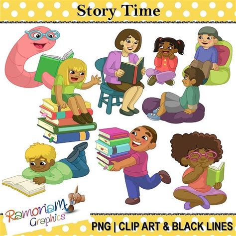 Story Time Children and Books Clip Art - Etsy