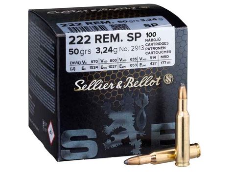 Sellier & Bellot cal.222 Rem SP 50 grains - 3.2 grammes /100 ...