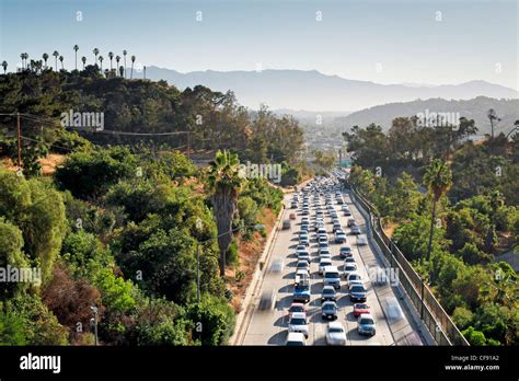 Pasadena Freeway (CA Highway 110) Leading to Downtown Los Angeles, California, United States of ...