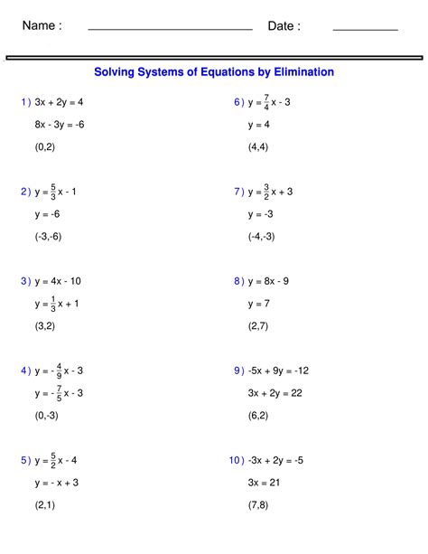 Systems of Equations - Solving Two Variable Systems of Equations by Elimination | Made By Teachers