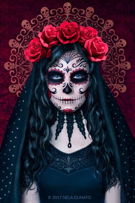 Santa Muerte | Nela Dunato Art & Design in 2020 | Sugar skull halloween, Halloween makeup sugar ...