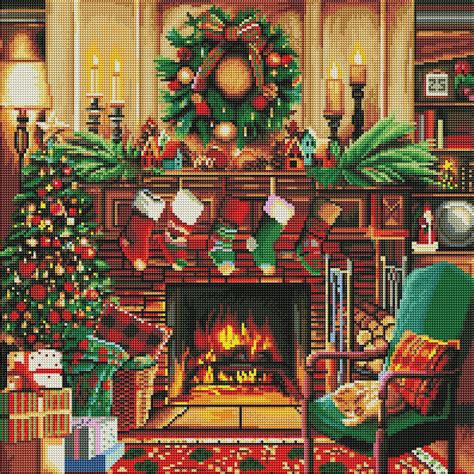 Fireside Christmas Diamond Painting | Diamond Art Club™