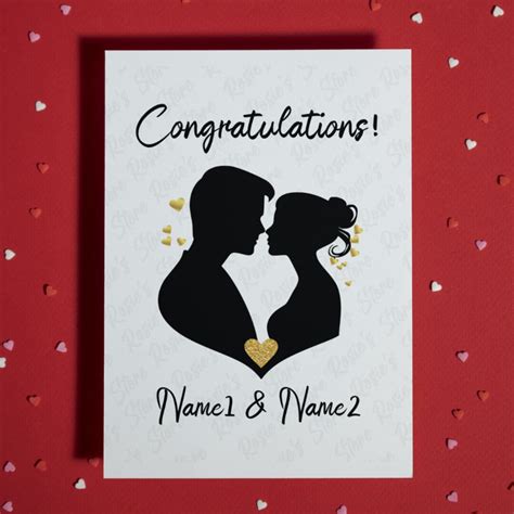 Personalized Wedding Card Blank Greeting Card Newly Married Couple Greeting Card Congratulations ...