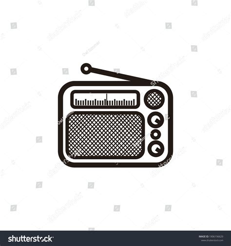 Silhouette Classic Square Radio Style Antenna Stock Vector (Royalty ...