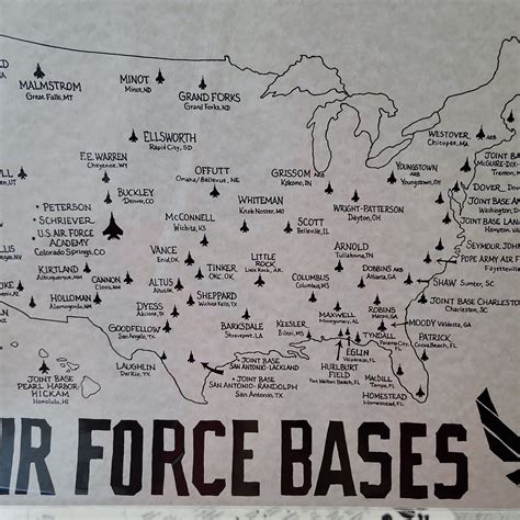 US Air Force Bases Map in 2024 | Us air force bases, Air force basic ...