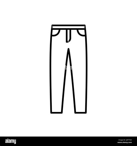 Mens trousers outline template vector icon. EPS 10. Basic clothing men ...