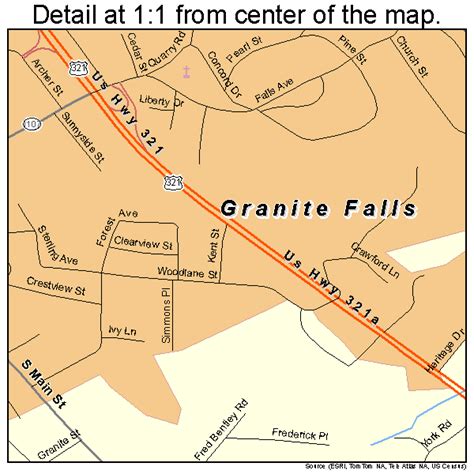 Granite Falls North Carolina Street Map 3727420