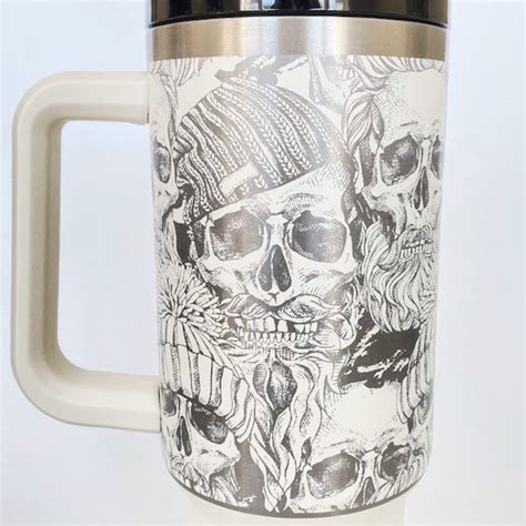 Skull Engraved Stanley Tumbler - Etsy