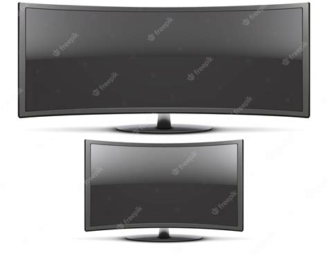 Premium Vector | Set Frontal view of curved widescreen led or lcd tv ...