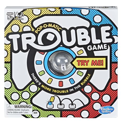 Hasbro Trouble Board Game, Board Game for 2 to 4 Players, for Kids Ages ...