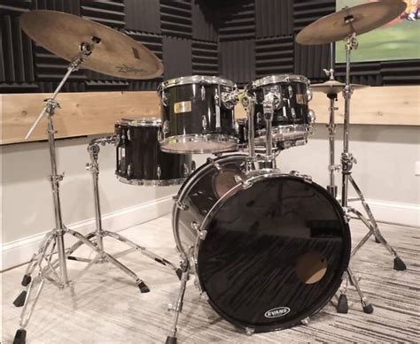 Pearl Session Custom Maple Drum set Black drums | Reverb