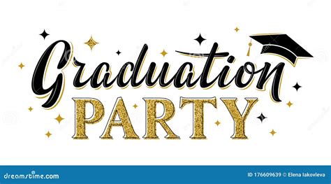 Graduation Party Greeting Sign. Graduate Label Stock Vector - Illustration of college ...