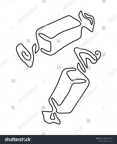 Candy Wrapper Continuous Line Drawing Illustration Stock Illustration ...