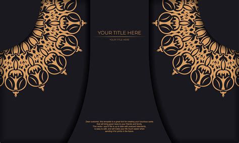 Black template banner with luxurious ornaments and place under the text. Template for printable ...