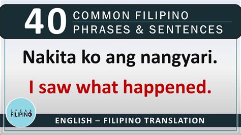 COMMONLY USED FILIPINO PHRASES! #25(English-Tagalog)