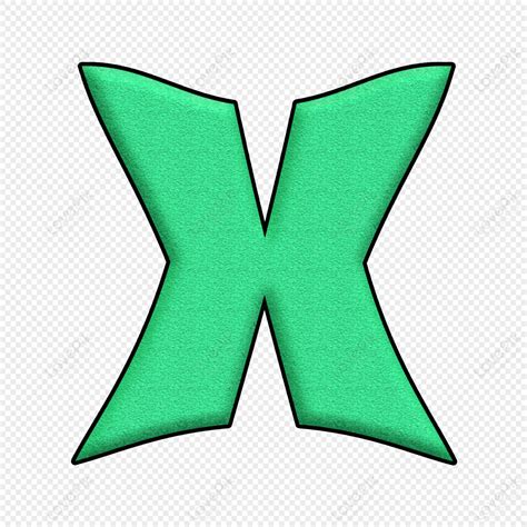 Letter X, Art Letter, Green Letter, Material PNG Transparent Image And ...