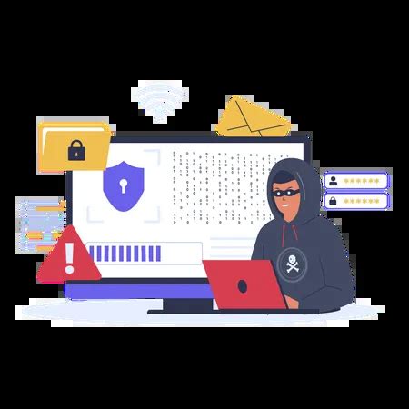 Best Hacker attack Illustration download in PNG & Vector format