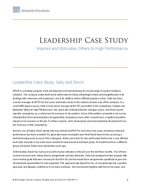 (PDF) Leadership Case Study Inspires and Motivates Others to High Performance | shamir orwa ...