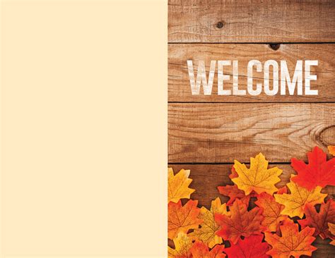 Welcome Fall Leaves Bulletin - Church Bulletins - Outreach Marketing