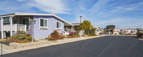 Mobile home park, age-restricted (55+) community in Oceano, California, street view Stock Photo ...