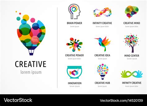 Creative digital abstract colorful logos Vector Image